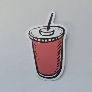 10/$10 Stylish Red Drink Cup Sticker